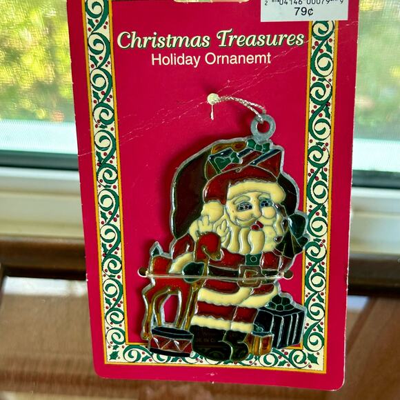 Vintage Santa Clause Suncatcher Christmas Ornament Window Decoration - Picture 4 of 5